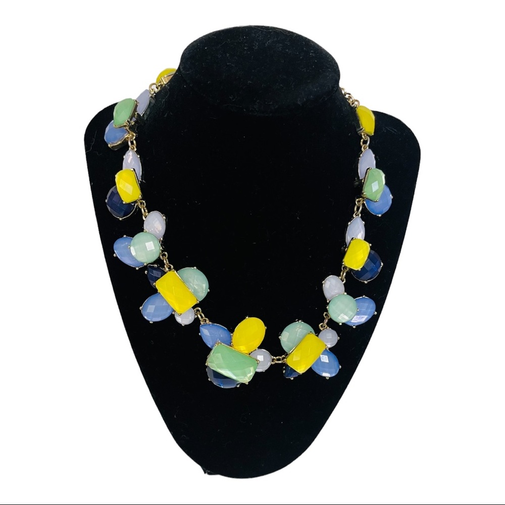 Talbots Multicolor Metal Bead Bib Statement Necklace